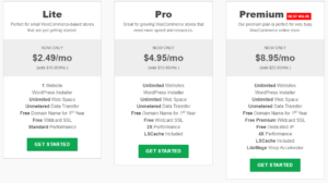 GreenGeeks WooCommerce hosting plan
