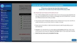 12 Minute Affiliate-Step 3 Setup your Autoresponder