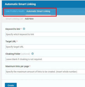 Automatic Smart Linking feature in the Link Manager tab