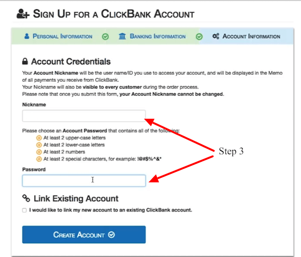 ClickBank-Account signup-step 3