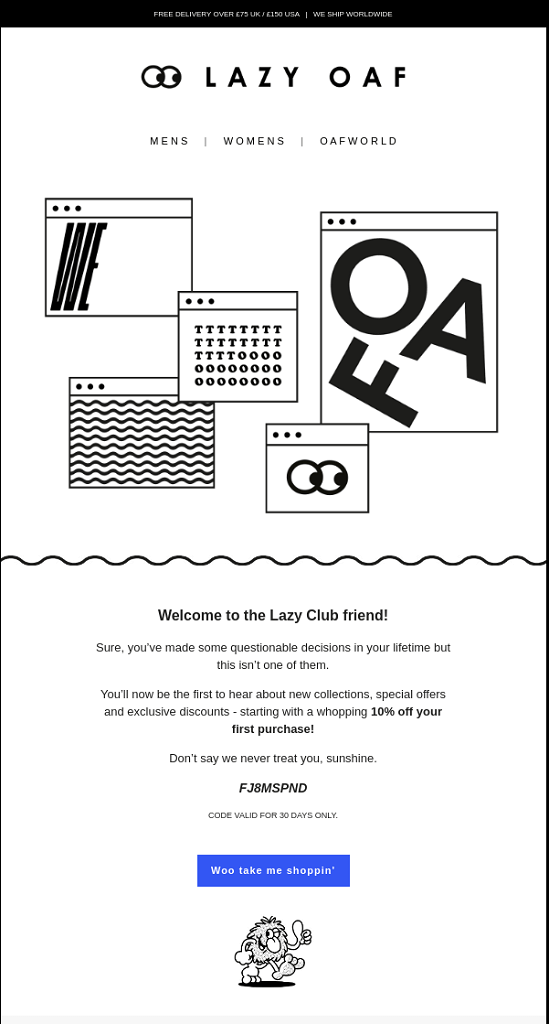 Lazy Oaf email